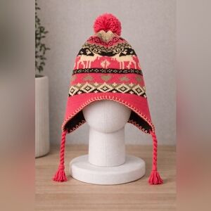 🌸Pink and Black Knit Winter Hat